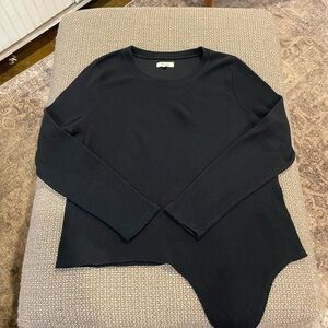 Madewell Black Front Tie Sweater Size XL Long Sleeve Warm Cozy